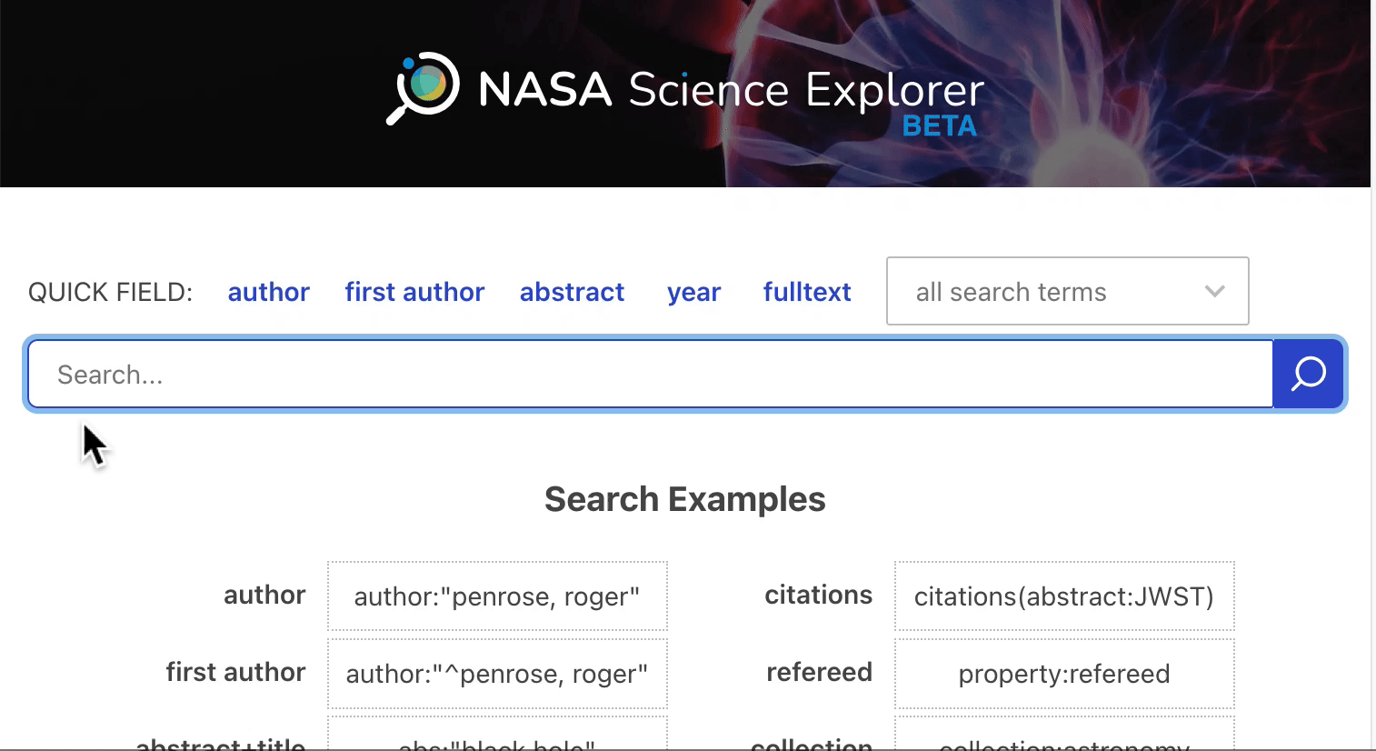 a short
   animated image showing querying by author and year